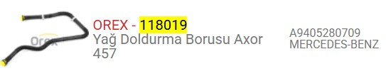 YAG DOLDURMA BORUSU AXOR 940 528 0709
